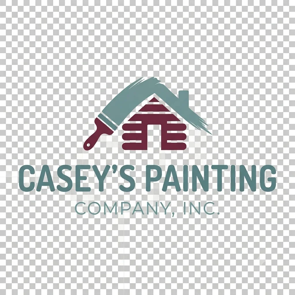 Casey's Painting Company logo with log cabin house and paint brush