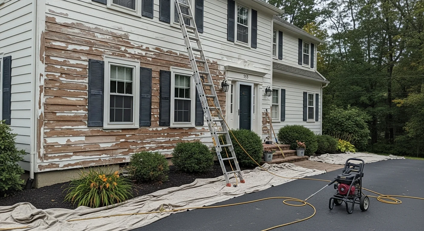 A freshly painted home in Saratoga, NY with clean trim lines and an even coat on the siding. The exterior shows no peeling or fading.